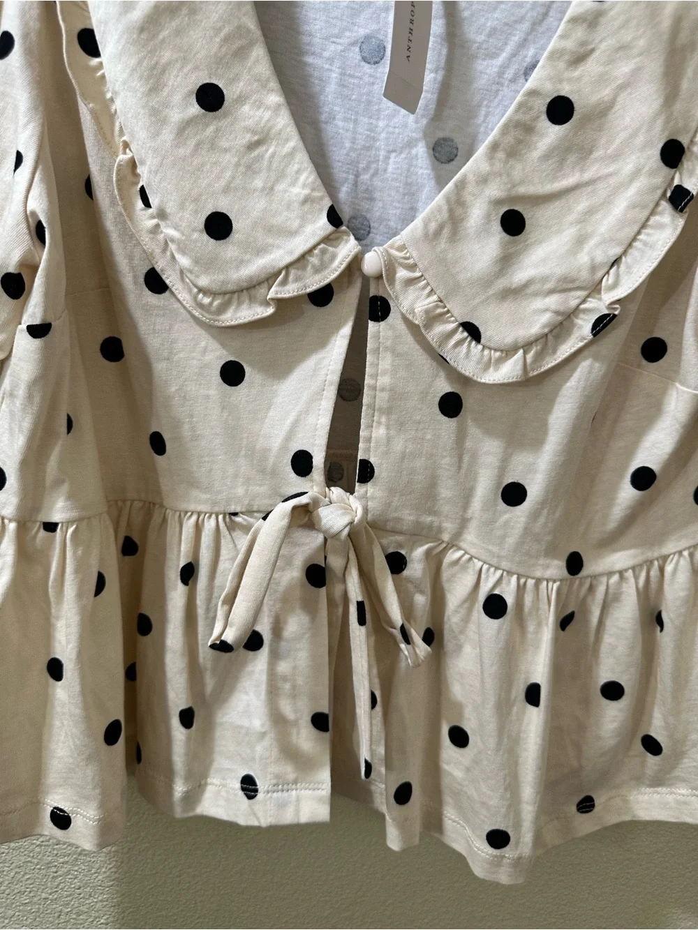 Anthropologie PORRIDGE Size M polka dot top NWT